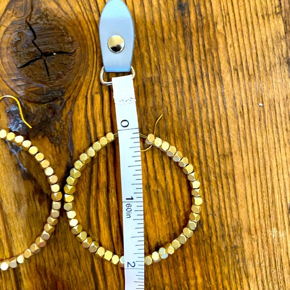 Gold Hammered Hoops, 2” - Picture 4 of 4